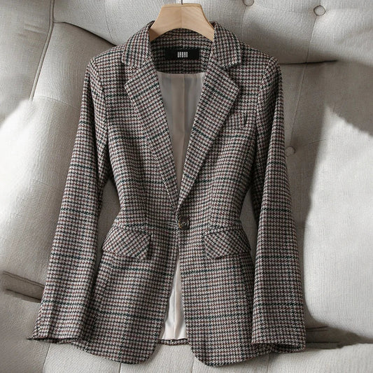 Blazer à carreaux pour femmes