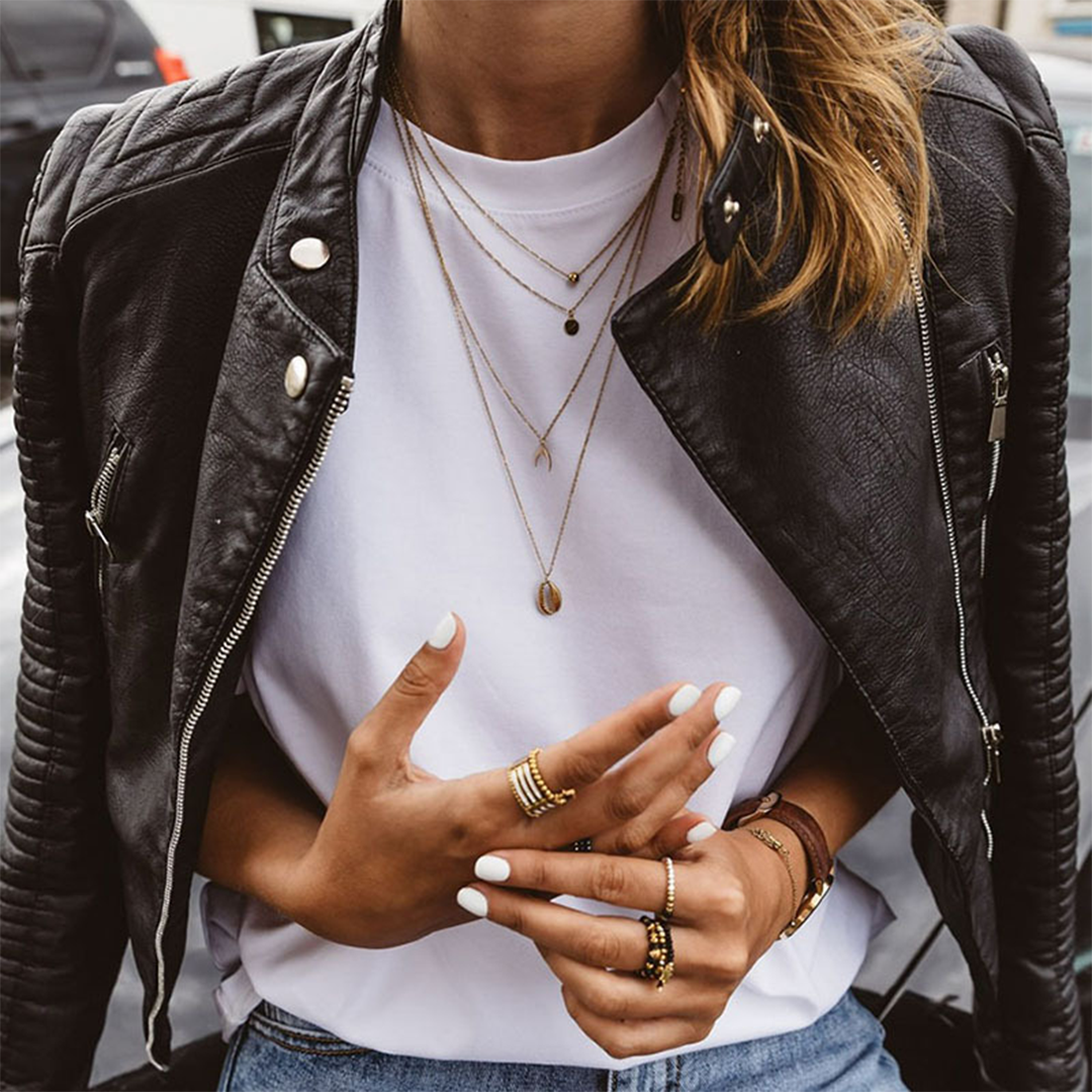 Chic Veste Courte en Similicuir pour Femmes