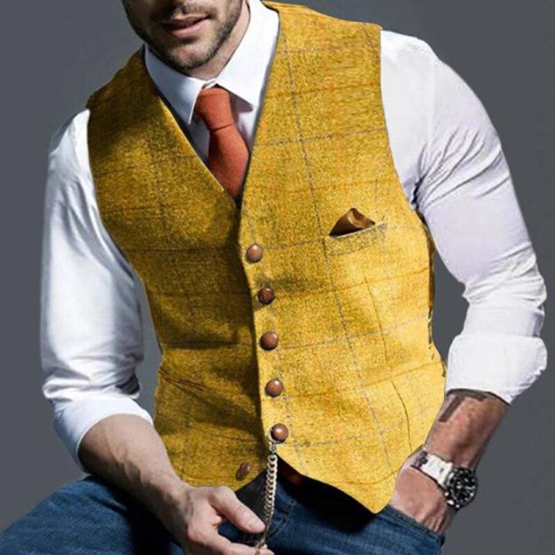 Gilet à carreaux pour hommes