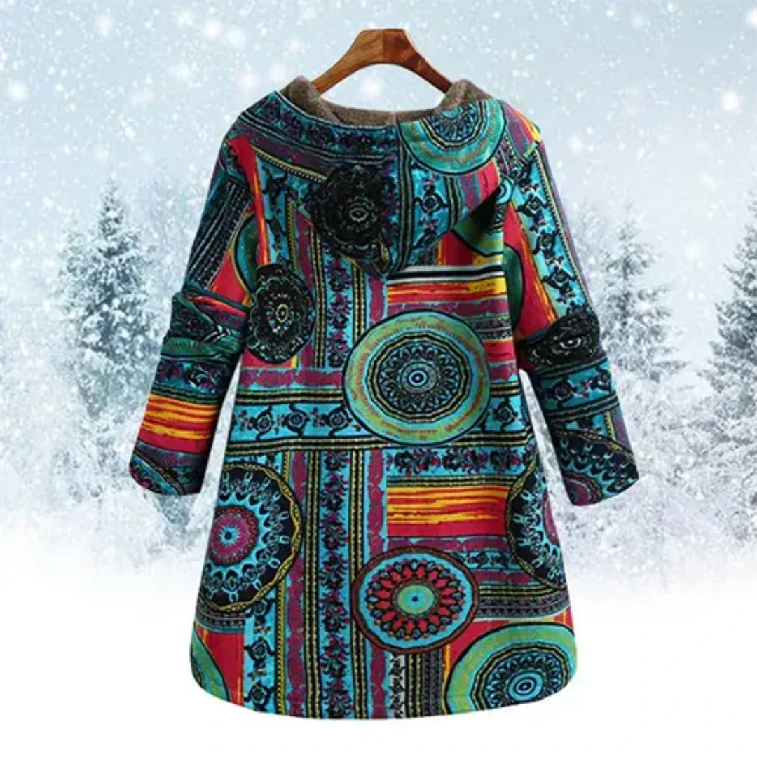 Élégante Veste à Capuche Imprimée pour Femmes