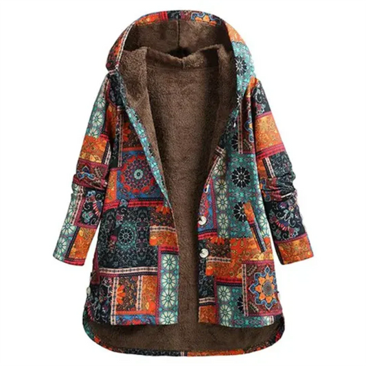 Élégante Veste à Capuche Imprimée pour Femmes