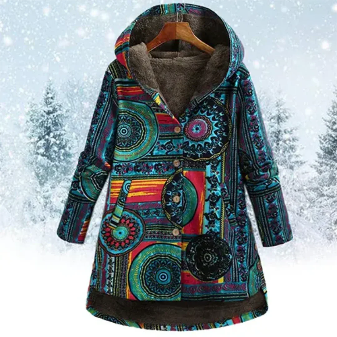 Élégante Veste à Capuche Imprimée pour Femmes