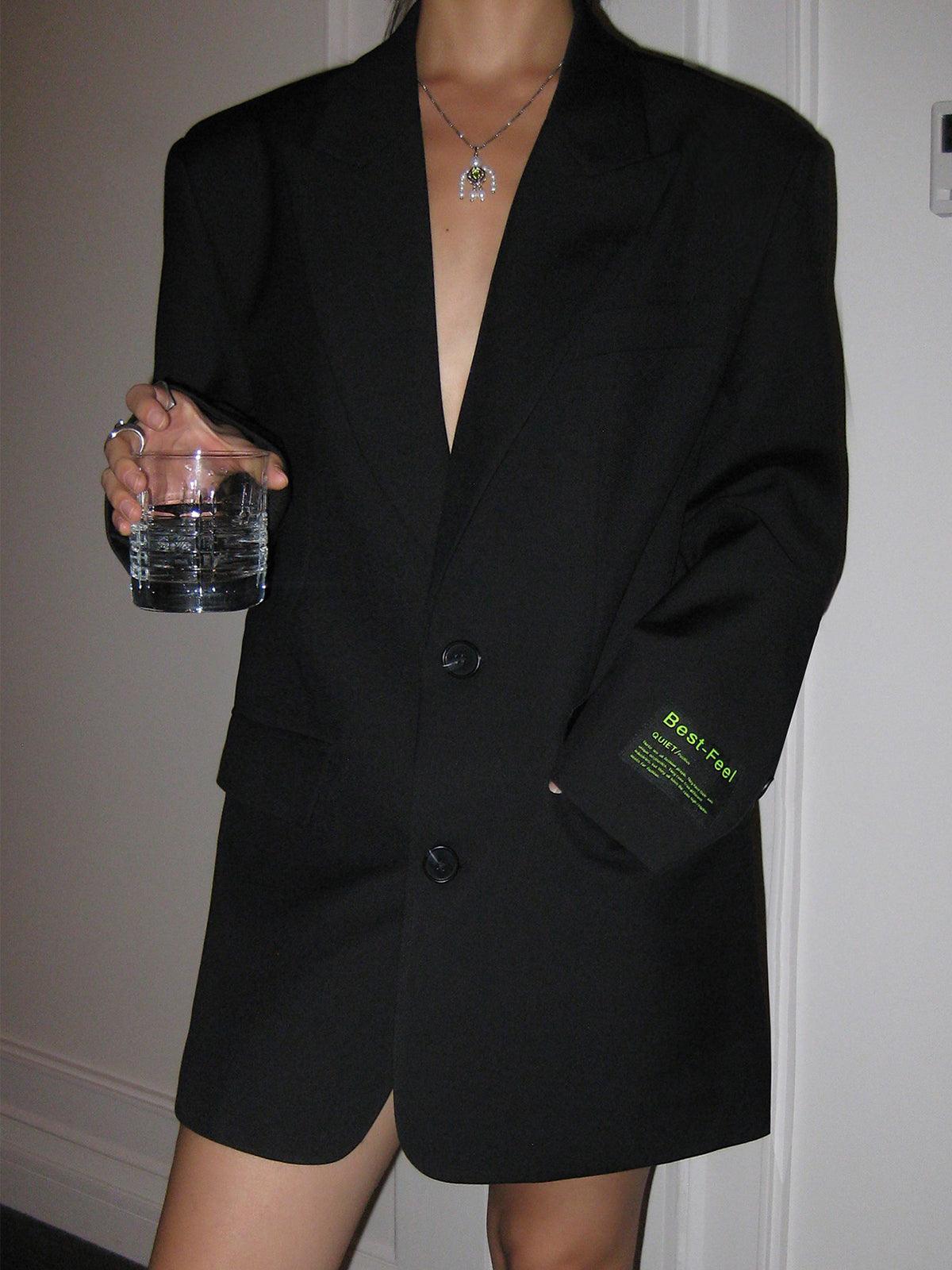 Blazer oversize à double boutonnage et col à revers