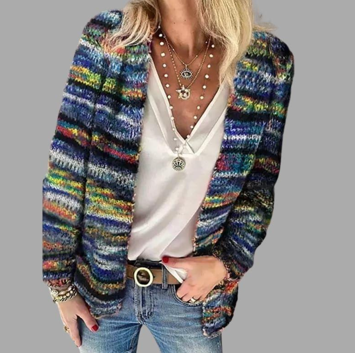 Cardigan tricoté coloré et élégant pour femmes