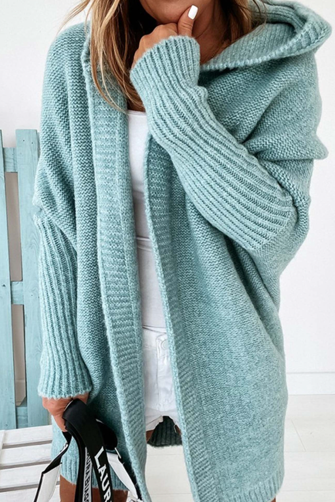 Cardigan long élégant avec capuche pour femmes