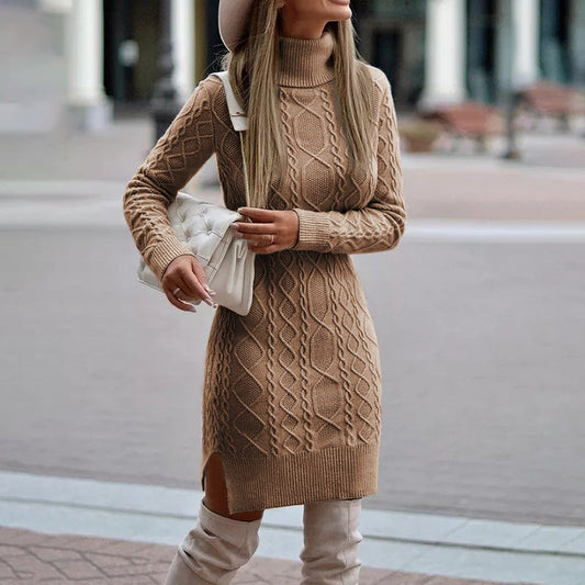 Robe Pull Élégante à Col Roulé pour Femmes