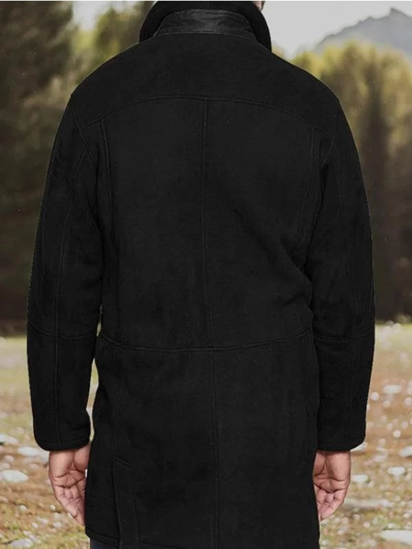 Veste d'hiver longue en peluche imperméable pour hommes