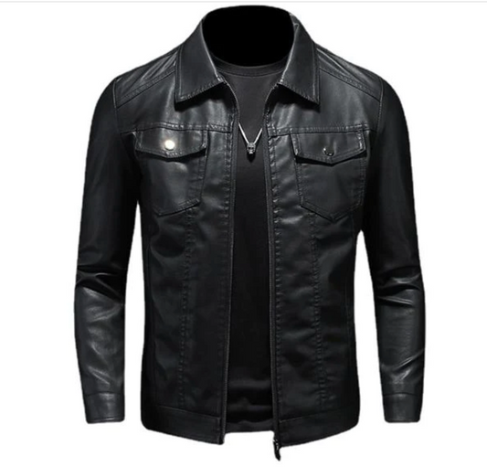 Veste en cuir de motard pour hommes