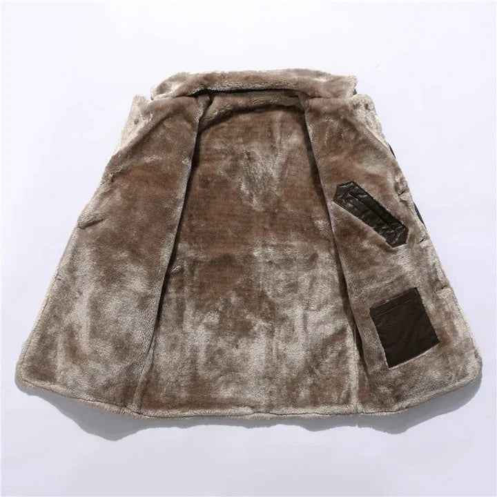 Manteau en shearling court pour hommes