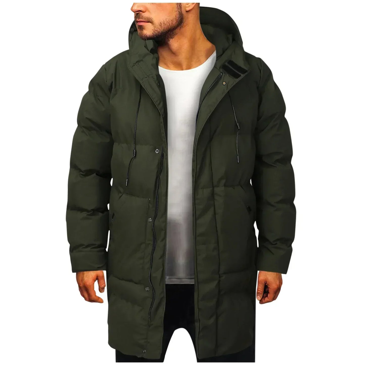 Veste d'hiver longue imperméable pour hommes