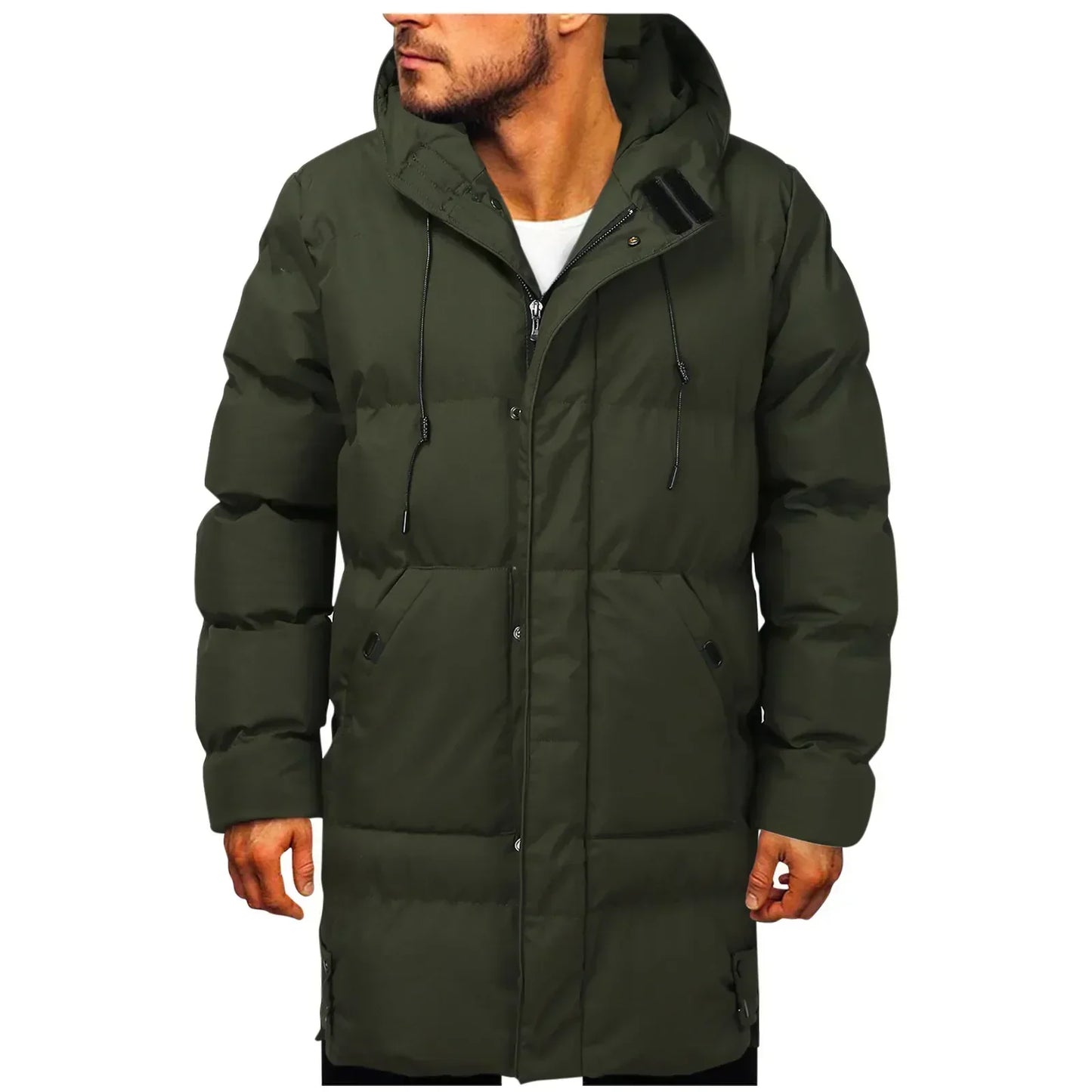 Veste d'hiver longue imperméable pour hommes