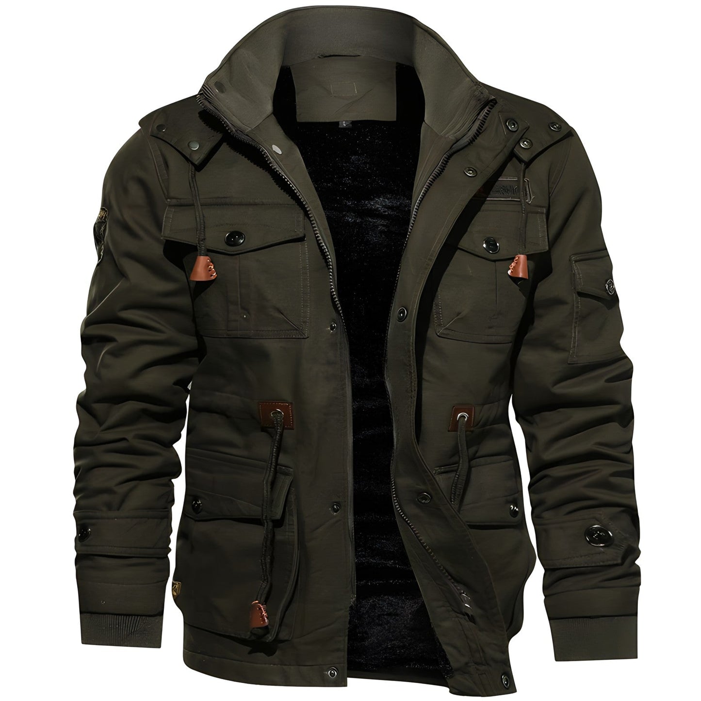 Veste à Capuche Épaisse en Coton pour Hommes