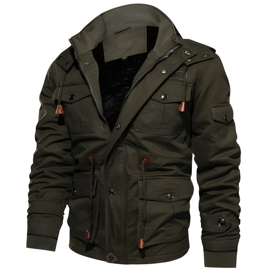 Veste à Capuche Épaisse en Coton pour Hommes