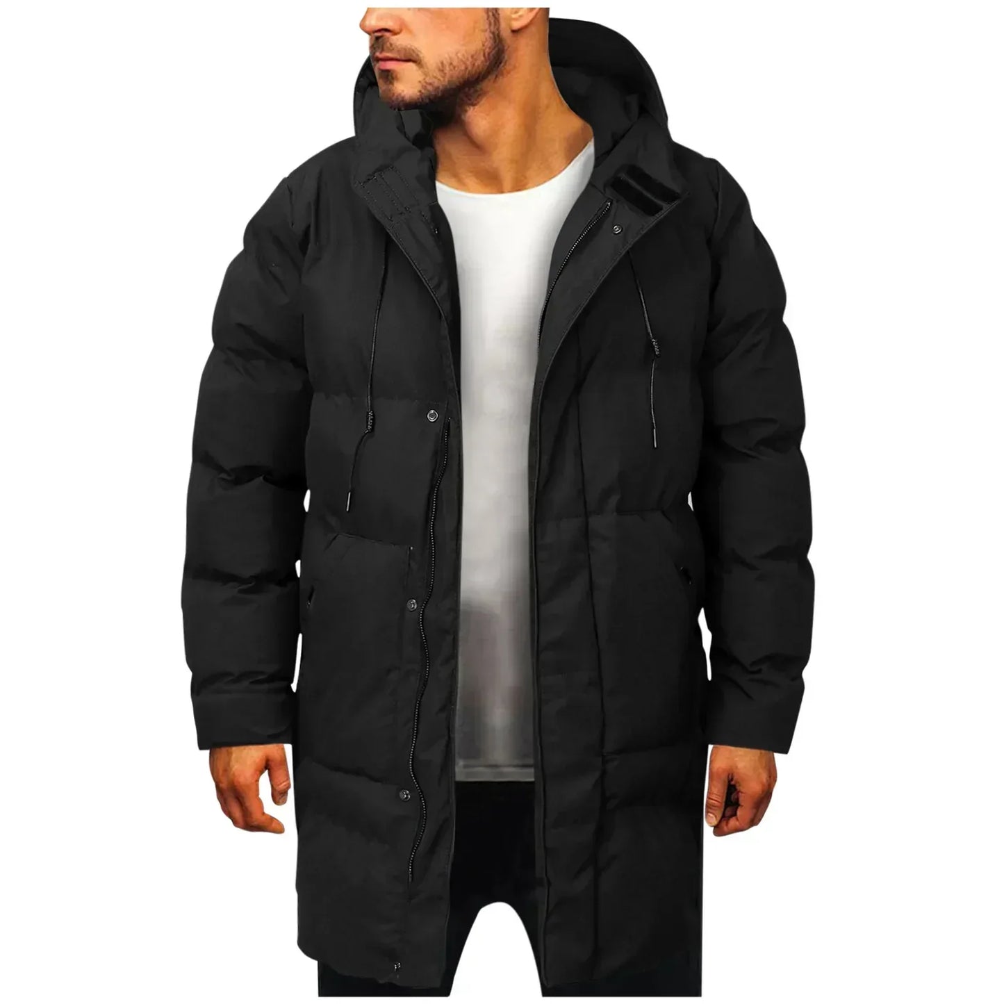 Veste d'hiver longue imperméable pour hommes