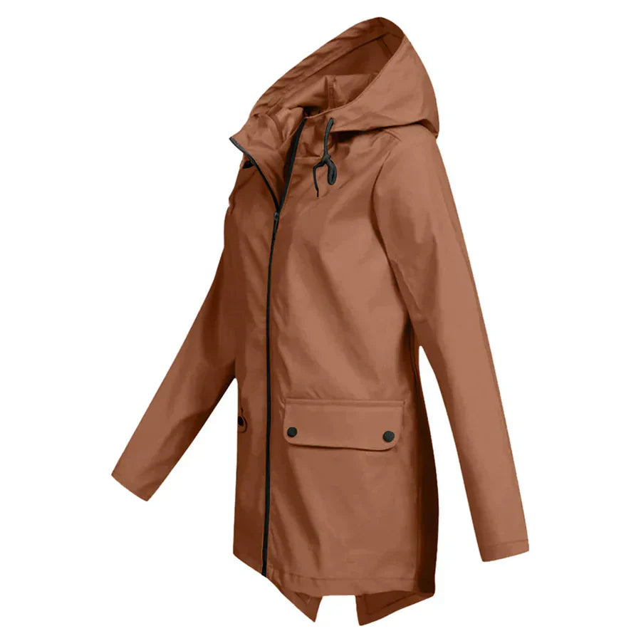 Manteau imperméable avec zip pour femmes