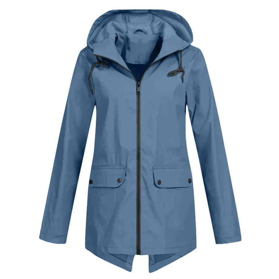 Manteau imperméable avec zip pour femmes