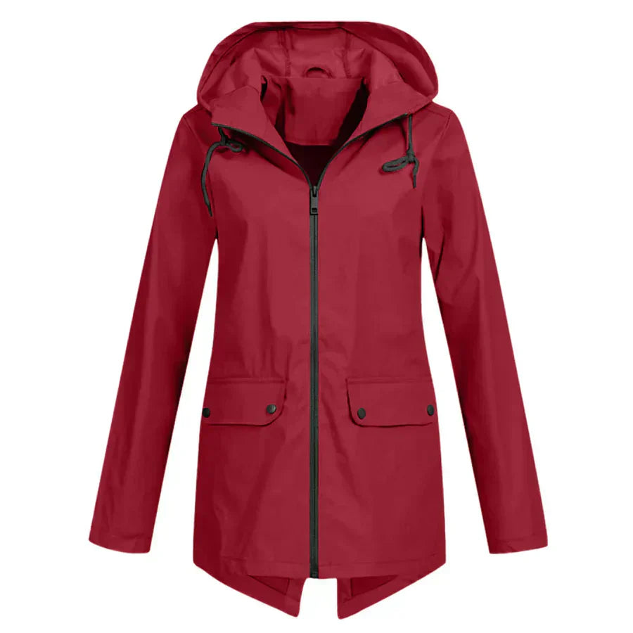 Manteau imperméable avec zip pour femmes