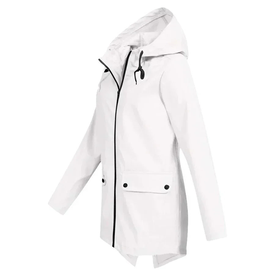 Manteau imperméable avec zip pour femmes