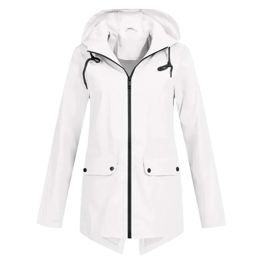 Manteau imperméable avec zip pour femmes