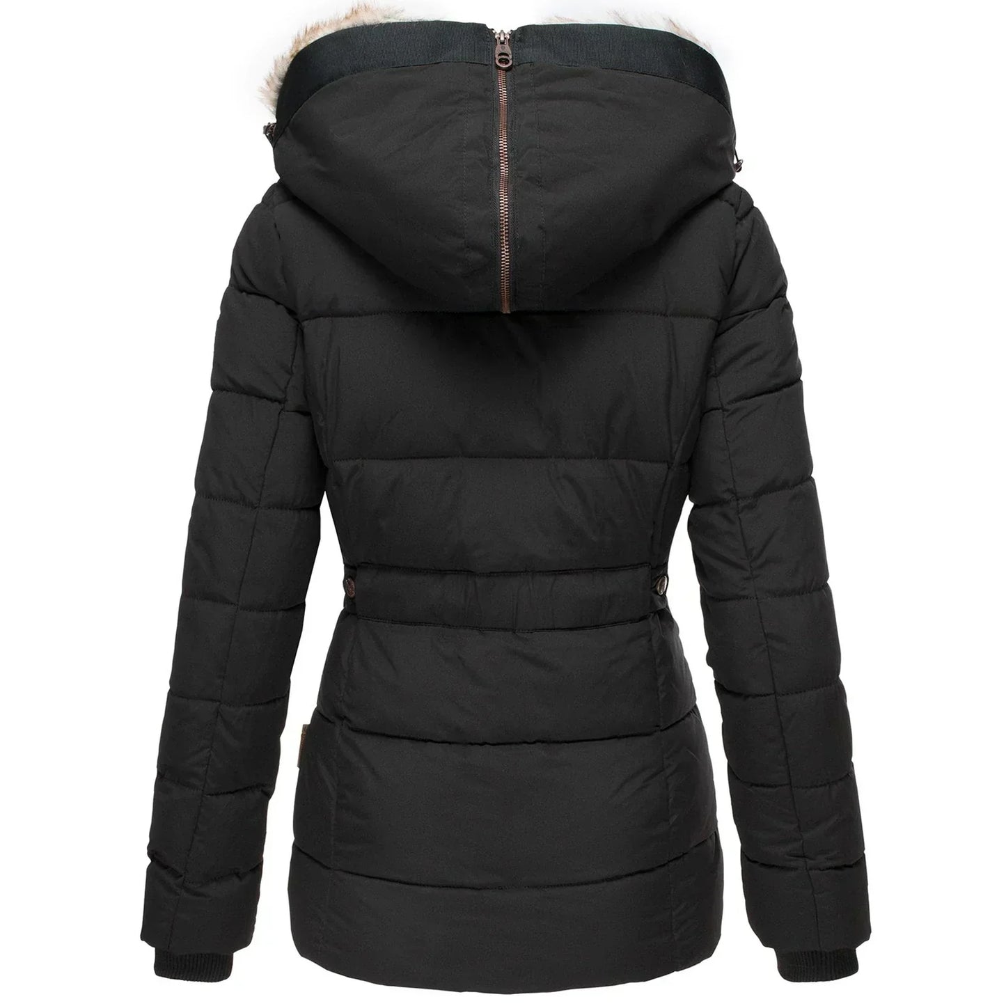 Veste d'Hiver Élégante avec Col Fourrure pour Femmes