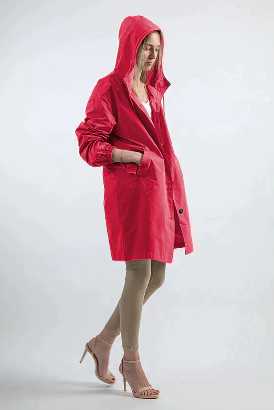 Élégant Manteau Long à Capuche Imperméable pour Femmes