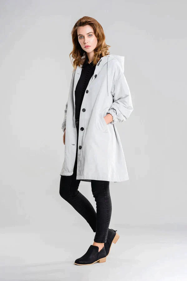 Élégant Manteau Long à Capuche Imperméable pour Femmes