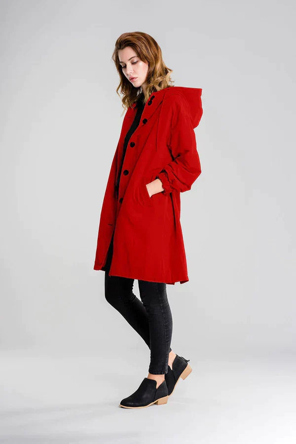 Élégant Manteau Long à Capuche Imperméable pour Femmes