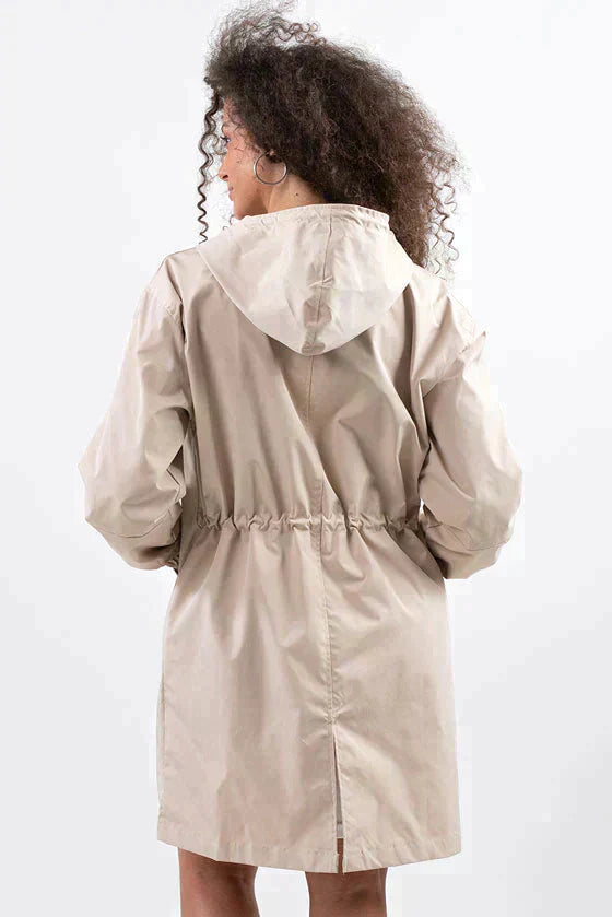 Élégant Manteau Long à Capuche Imperméable pour Femmes