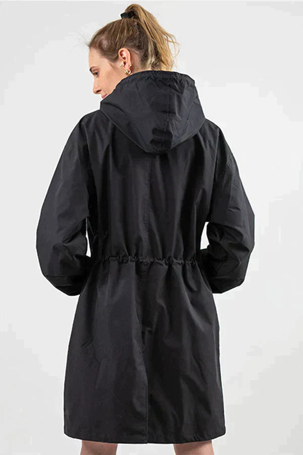 Élégant Manteau Long à Capuche Imperméable pour Femmes