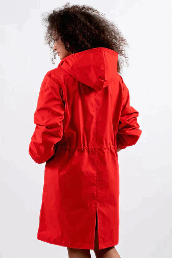 Élégant Manteau Long à Capuche Imperméable pour Femmes