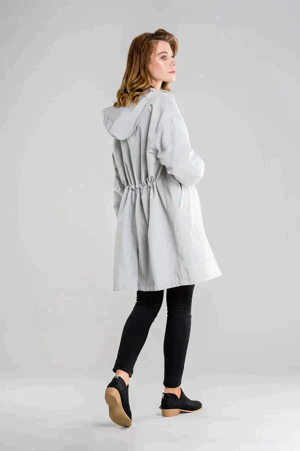 Élégant Manteau Long à Capuche Imperméable pour Femmes