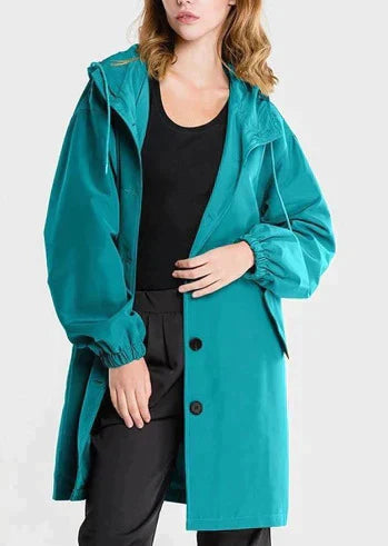 Élégant Manteau Long à Capuche Imperméable pour Femmes