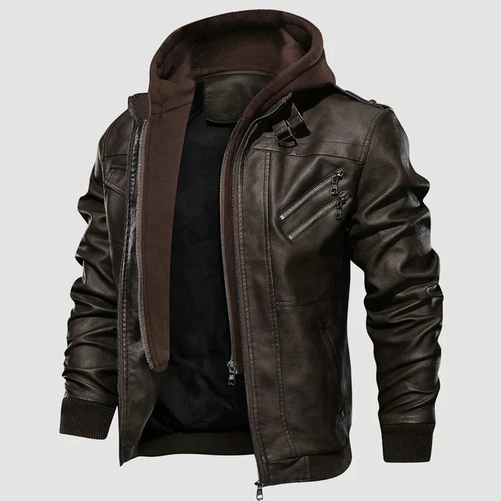 Veste de moto en cuir pour hommes