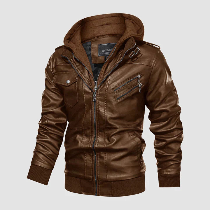 Veste de moto en cuir pour hommes