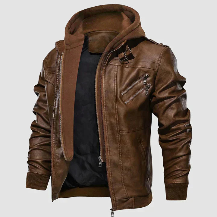 Veste de moto en cuir pour hommes