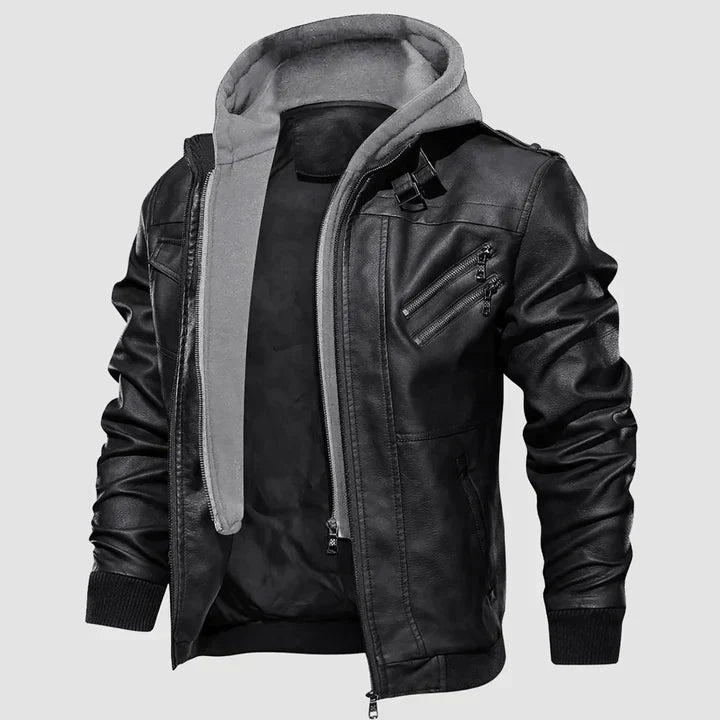 Veste de moto en cuir pour hommes