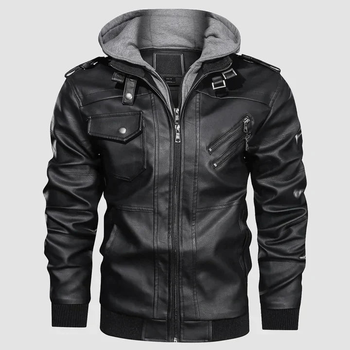 Veste de moto en cuir pour hommes