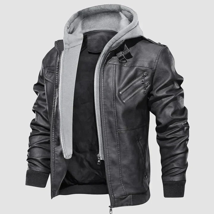 Veste de moto en cuir pour hommes