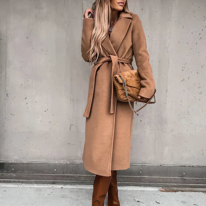 Manteau trench en mélange de laine pour femmes