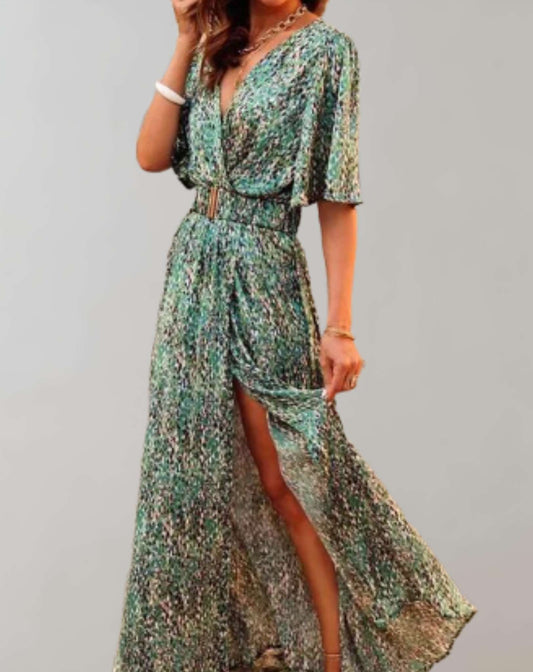 Robe Longue Décontractée en Mélange de Polyester pour Femmes
