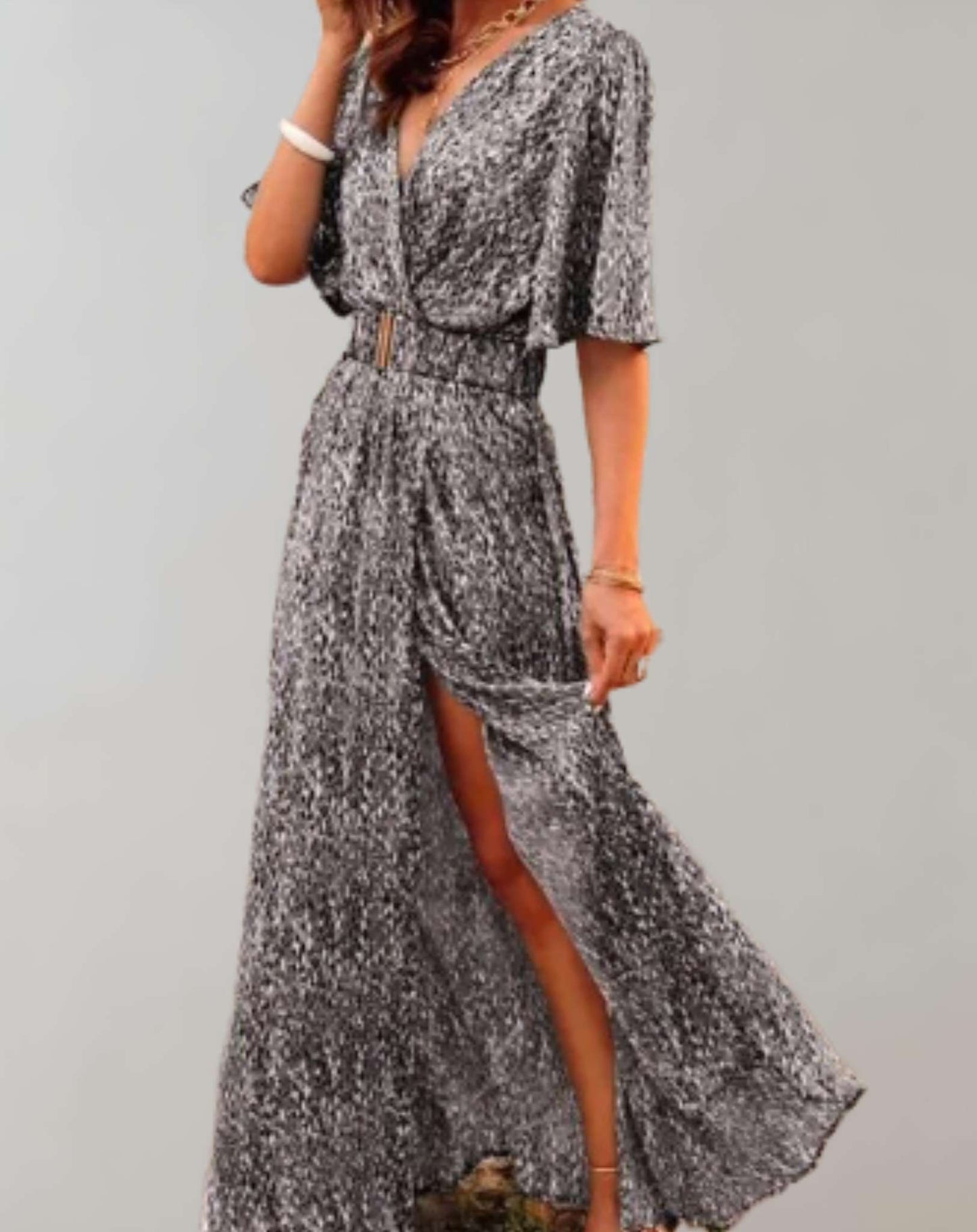 Robe Longue Décontractée en Mélange de Polyester pour Femmes
