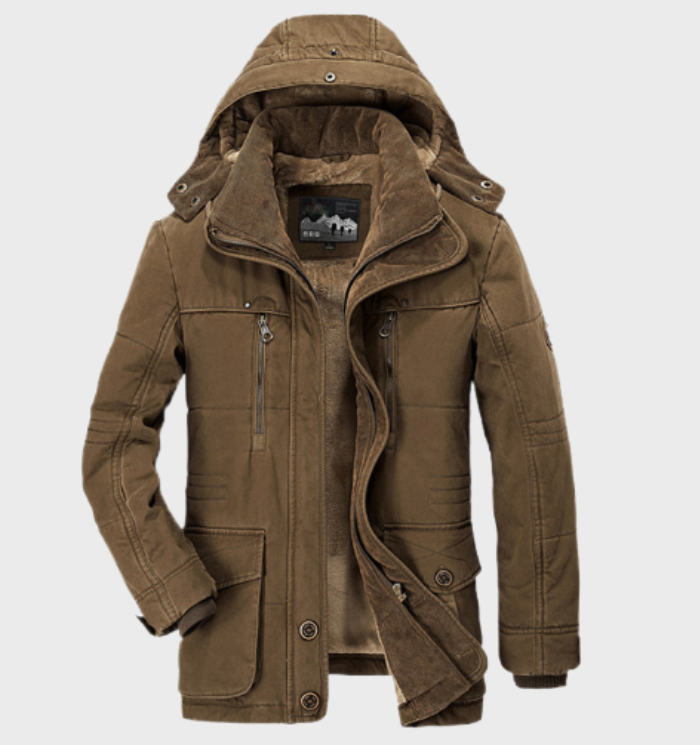 Veste d'hiver épaisse avec capuche et poches profondes pour hommes