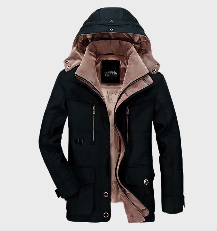 Veste d'hiver épaisse avec capuche et poches profondes pour hommes