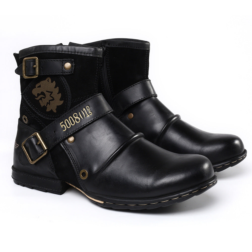 Bottes Vintage en Cuir Vegan pour Hommes