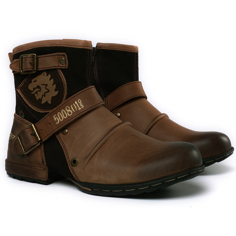 Bottes Vintage en Cuir Vegan pour Hommes