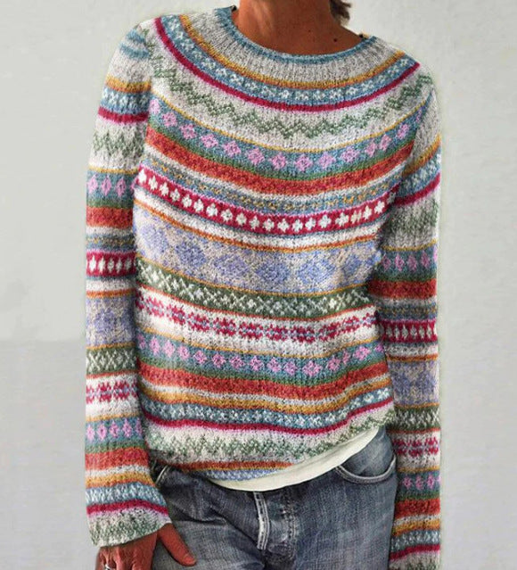 Pull Raffiné à Col Rond pour Femmes