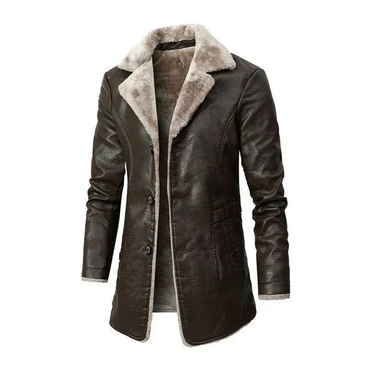 Manteau en shearling court pour hommes