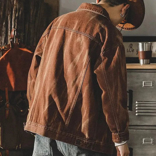 Veste en denim marron pour hommes