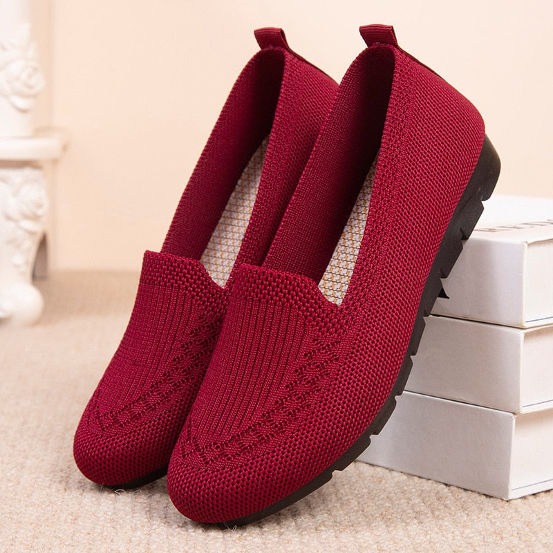 Chaussures à enfiler en textile tricoté avec semelle souple