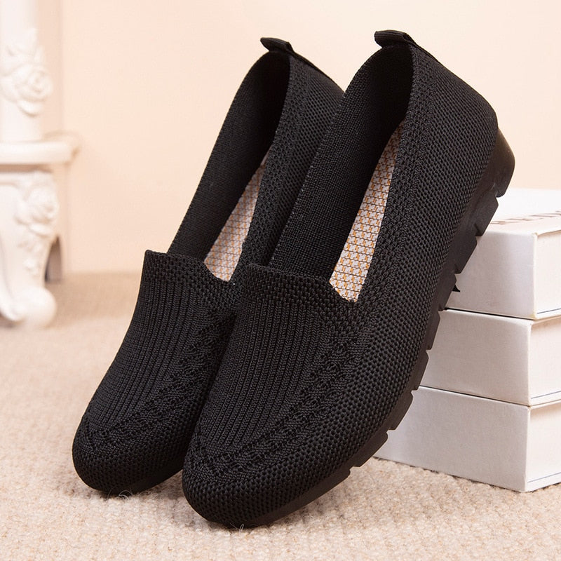 Chaussures à enfiler en textile tricoté avec semelle souple